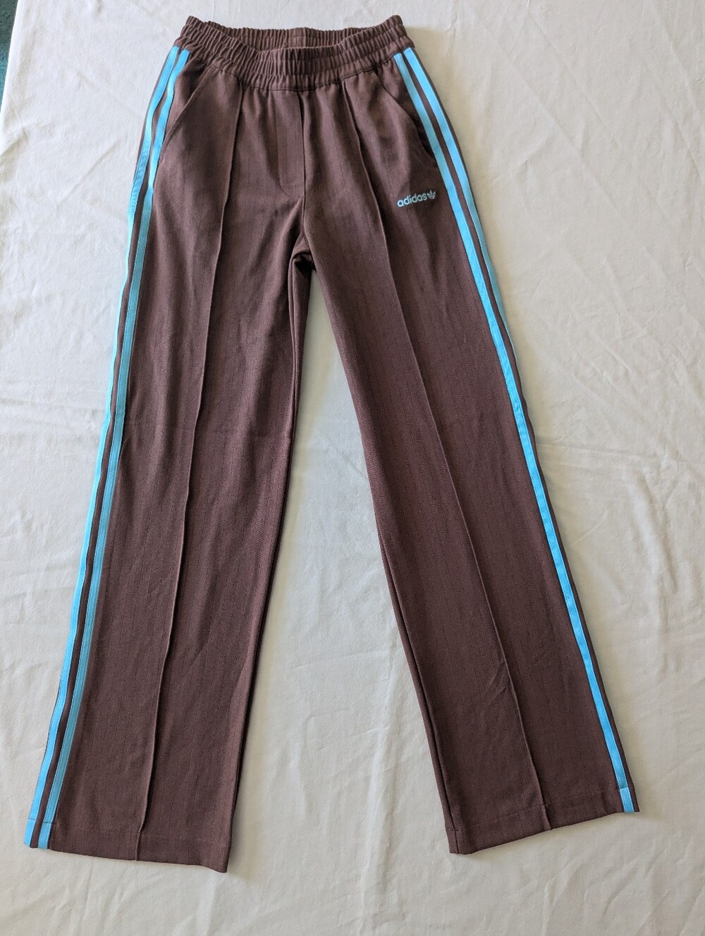 Adidas Originals Tailored Track Pants In Auburn With Blue Stripes - Picture 4 of 14